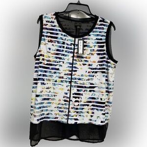 Worthington Colorful Striped Sleeveless Top